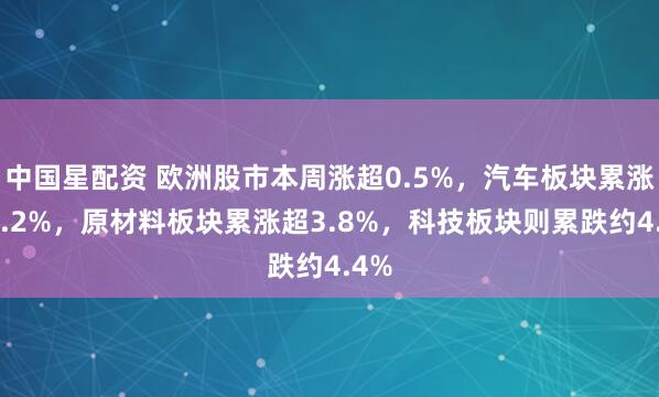 中国星配资 欧洲股市本周涨超0.5%，汽车板块累涨超4.2%，原材料板块累涨超3.8%，科技板块则累跌约4.4%